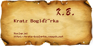 Kratz Boglárka névjegykártya